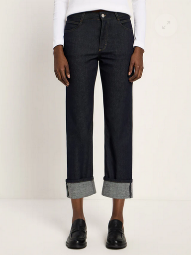 Lanius buxur Jeans mit Aufschlag Black blue denim