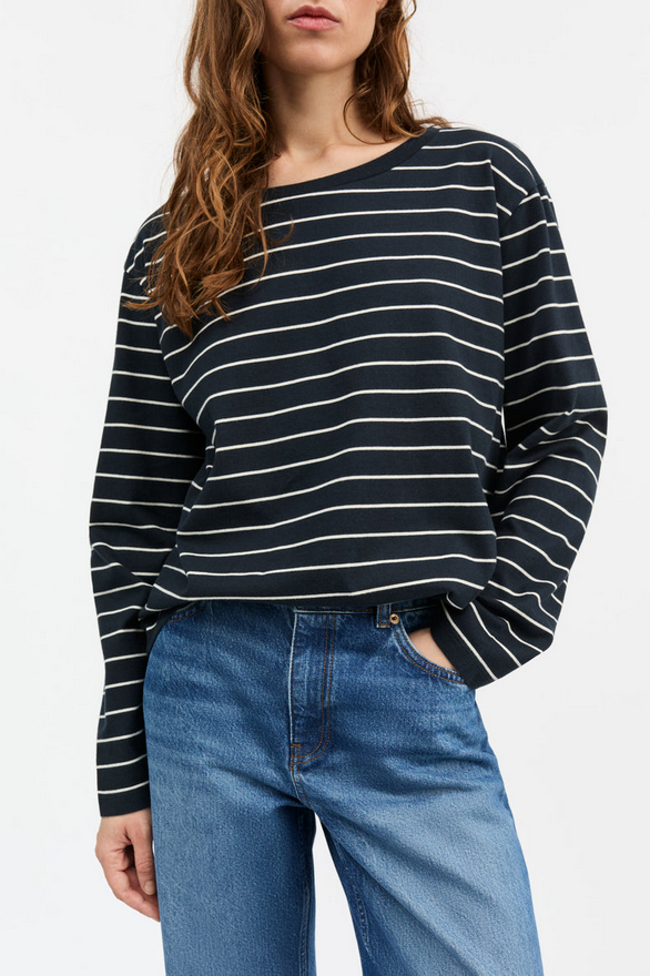 SKALL bolur Loui oversized blouse Navy/White str.