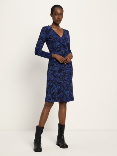 Lanius kjóll Kleid mit Wickeloptic print painted